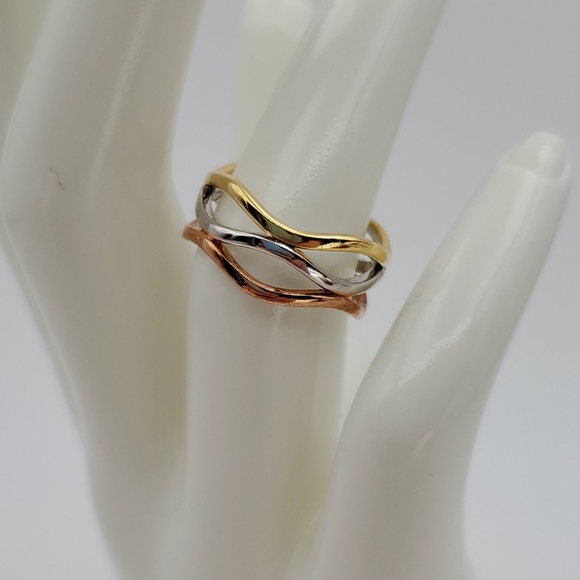 Ashlynn Avenue Gold Plated Trio Ring, Size 6-1/4 - Picture 4 of 7